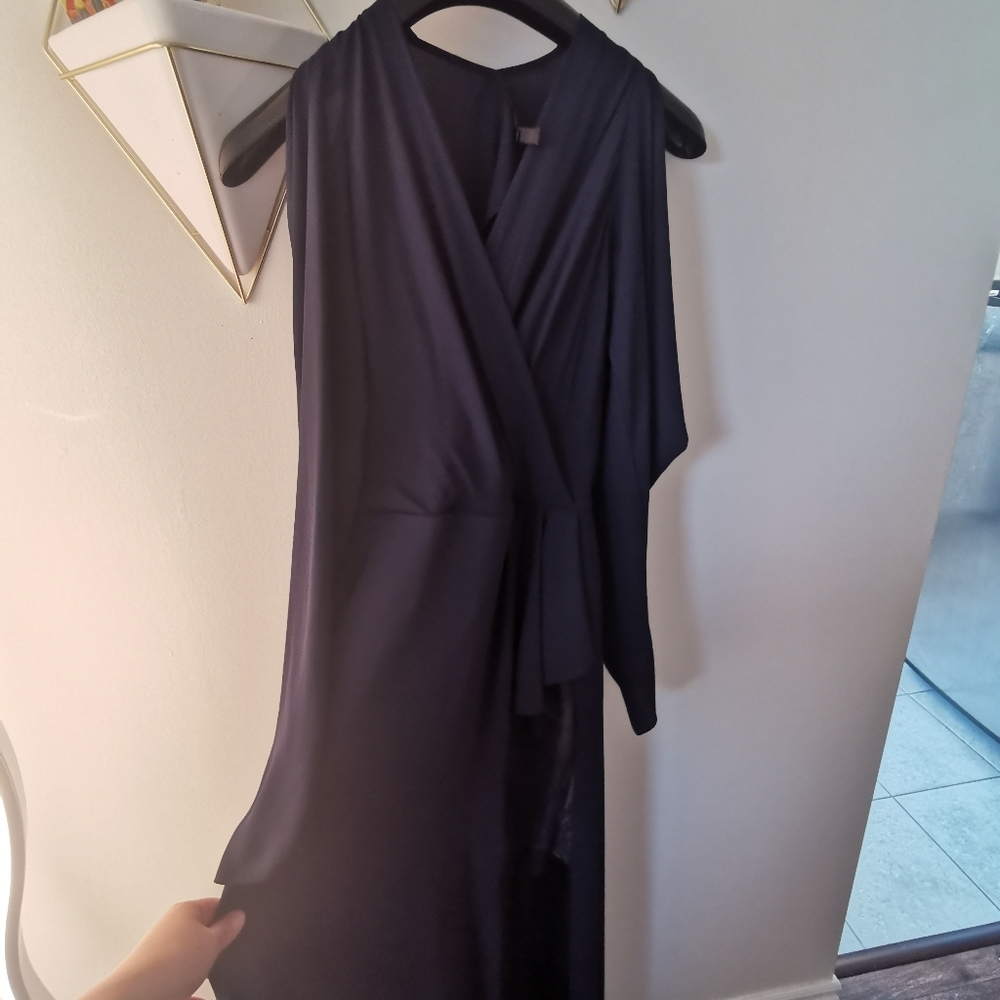 BCBG draped sleeves gown
